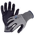 Azusa Safety Bluwolf 18 ga. ANSI A4 Cut Resistant Gray Gloves, Black Nitrile/Polyurethane Palm Coating, XL BW4060